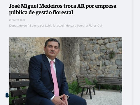 Screenshot of the article on Jornal de Leiria