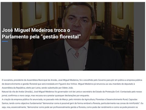 Screenshot of the article on Pombal Jornal