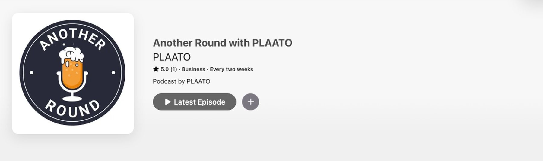 Cover of Another Round, the PLAATO podcast, on Apple Podcasts. Another Round public Apple Podcasts page, captured 9 October 2026. Partner experience. Luis Da Silva, Product Marketing Manager, PLAATO, July 2023 to August 2025.